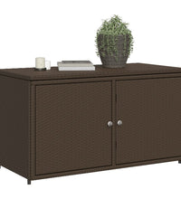 Gartenschrank Braun 110x55x60,5 cm Poly Rattan