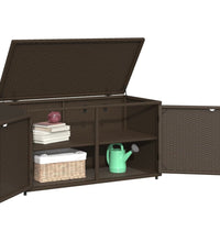 Gartenschrank Braun 110x55x60,5 cm Poly Rattan