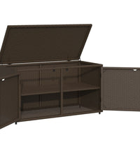 Gartenschrank Braun 110x55x60,5 cm Poly Rattan