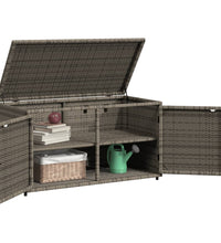 Gartenschrank Grau 110x55x60,5 cm Poly Rattan