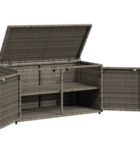 Gartenschrank Grau 110x55x60,5 cm Poly Rattan