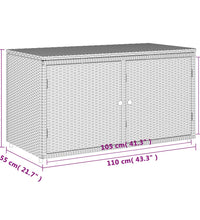 Gartenschrank Grau 110x55x60,5 cm Poly Rattan