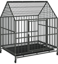 Hundezwinger mit Rollen Schwarz Verzinkter Stahl