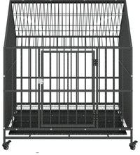 Hundezwinger mit Rollen Schwarz Verzinkter Stahl