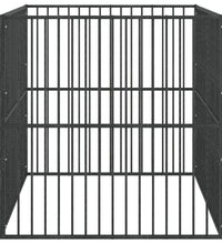 Hundelaufstall 4-tlg. Schwarz Verzinkter Stahl