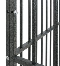 Hundelaufstall 4-tlg. Schwarz Verzinkter Stahl