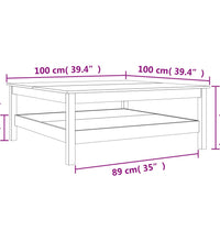 Couchtisch Wachsbraun 100x100x40 cm Massivholz Kiefer