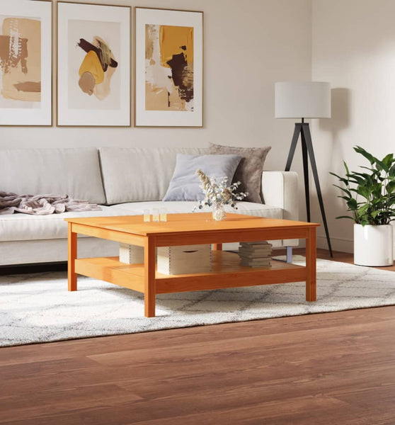 Couchtisch Wachsbraun 100x100x40 cm Massivholz Kiefer