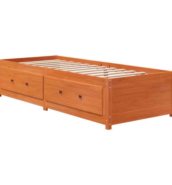 Tagesbett ohne Matratze Wachsbraun 90x200 cm Massivholz Kiefer
