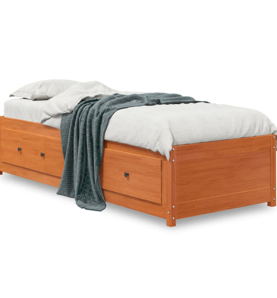 Tagesbett ohne Matratze Wachsbraun 90x190 cm Massivholz Kiefer