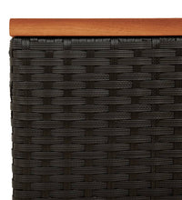 Garten-Beistelltische 2 Stk Schwarz 55x34x37cm Poly Rattan Holz