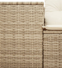 Gartensofa mit Kissen 2-Sitzer Beige Poly Rattan