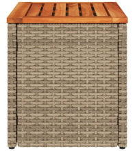 Garten-Beistelltische 2 Stk. Beige 55x34x37 cm Poly Rattan Holz