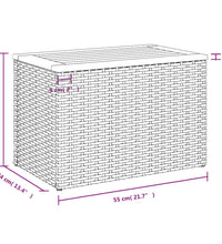 Garten-Beistelltische 2 Stk. Beige 55x34x37 cm Poly Rattan Holz