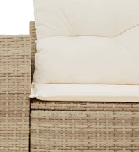 Gartensofa mit Kissen 2-Sitzer Beige Poly Rattan