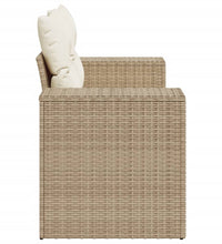 Gartensofa mit Kissen 2-Sitzer Beige Poly Rattan