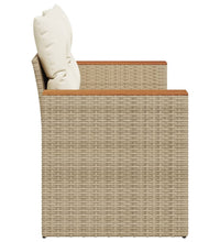 Gartensofa mit Kissen 2-Sitzer Beige Poly Rattan