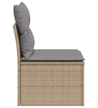 Gartensofa ohne Armlehnen mit Kissen Beige Poly Rattan