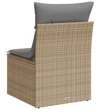 Gartensofa ohne Armlehnen mit Kissen Beige Poly Rattan