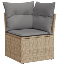 Garten-Ecksofa mit Kissen Beige Poly Rattan