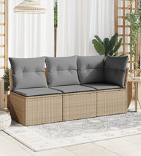 Garten-Ecksofa mit Kissen Beige Poly Rattan