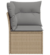 Garten-Ecksofa mit Kissen Beige Poly Rattan