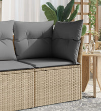 Garten-Ecksofa mit Kissen Beige Poly Rattan