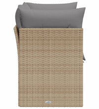 Gartensofa mit Kissen 2-Sitzer Beige Poly Rattan