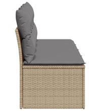 Gartensofa mit Kissen 4-Sitzer Beige Poly Rattan