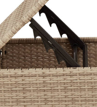 Gartenhocker mit Kissen Beige 55x55x37 cm Poly Rattan