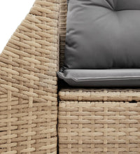 Gartensofa mit Kissen 2-Sitzer Beige Poly Rattan