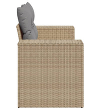 Gartensofa mit Kissen 2-Sitzer Beige Poly Rattan