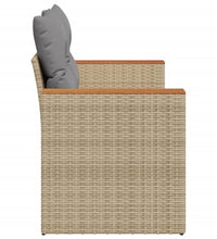 Gartensofa mit Kissen 2-Sitzer Beige Poly Rattan