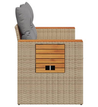 Gartensofa mit Kissen 2-Sitzer Beige Poly Rattan