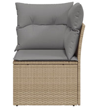 Garten-Ecksofa mit Kissen Beige Poly Rattan