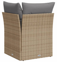 Garten-Ecksofa mit Kissen Beige Poly Rattan