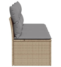 Gartensofa mit Kissen 3-Sitzer Beige Poly Rattan