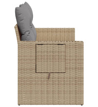 Gartensofa mit Kissen 2-Sitzer Beige Poly Rattan