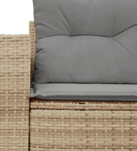 Gartensofa mit Kissen 2-Sitzer Beige Poly Rattan