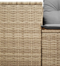 Gartensofa mit Kissen 2-Sitzer Beige Poly Rattan