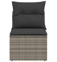 Gartensofa ohne Armlehnen mit Kissen Grau Poly Rattan