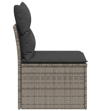 Gartensofa ohne Armlehnen mit Kissen Grau Poly Rattan