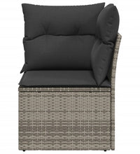 Garten-Ecksofa mit Kissen Grau Poly Rattan