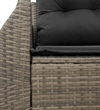 Gartensofa 2-Sitzer mit Kissen Grau Poly Rattan