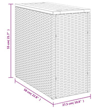 Garten-Beistelltisch mit Holzplatte Grau 58x27,5x55 cm Rattan