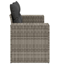 Gartensofa 2-Sitzer mit Kissen Grau Poly Rattan