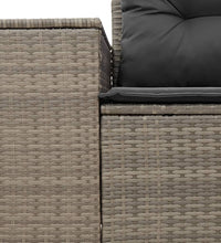 Gartensofa 2-Sitzer mit Kissen Grau Poly Rattan