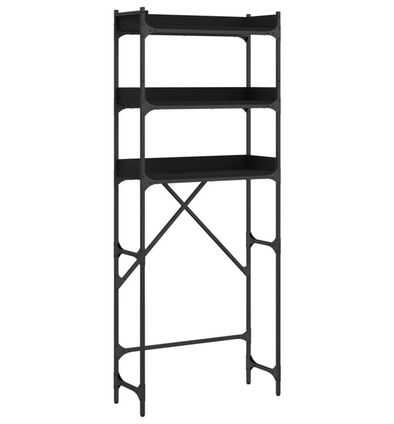 Waschmaschinenregal Schwarz 67x25x163 cm Holzwerkstoff