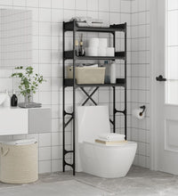 Waschmaschinenregal Schwarz 67x25x163 cm Holzwerkstoff