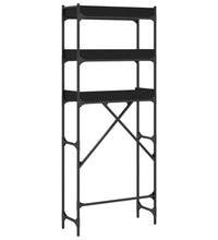 Waschmaschinenregal Schwarz 67x25x163 cm Holzwerkstoff
